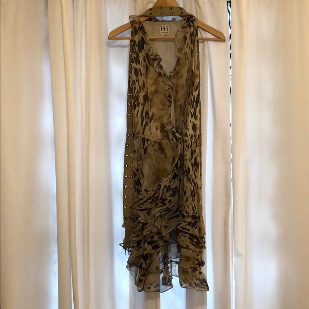 Haute Hippie Animal Print Wrap Dress